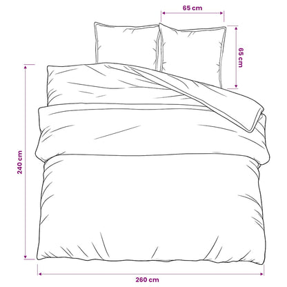 Duvet Cover Set Black 260x240 cm Cotton