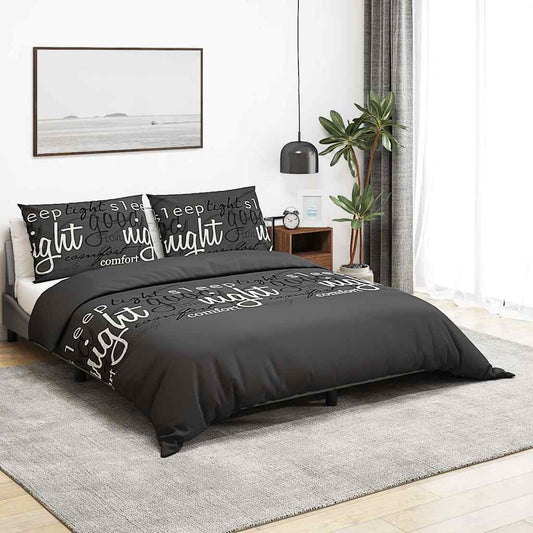 Duvet Cover Set Black and White 260x240 cm Cotton