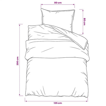 Duvet Cover Set Black 135x200 cm Cotton
