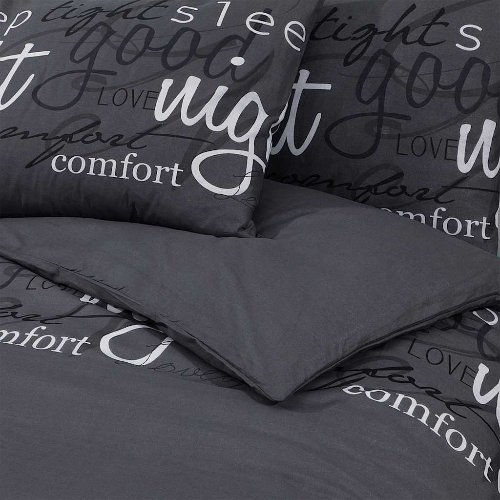 Duvet Cover Set Black 200x200 cm Cotton