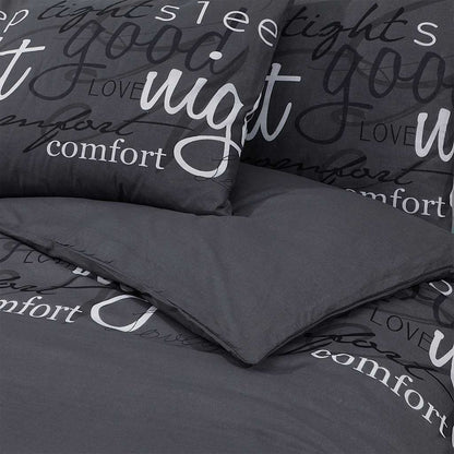 Duvet Cover Set Black 200x200 cm Cotton
