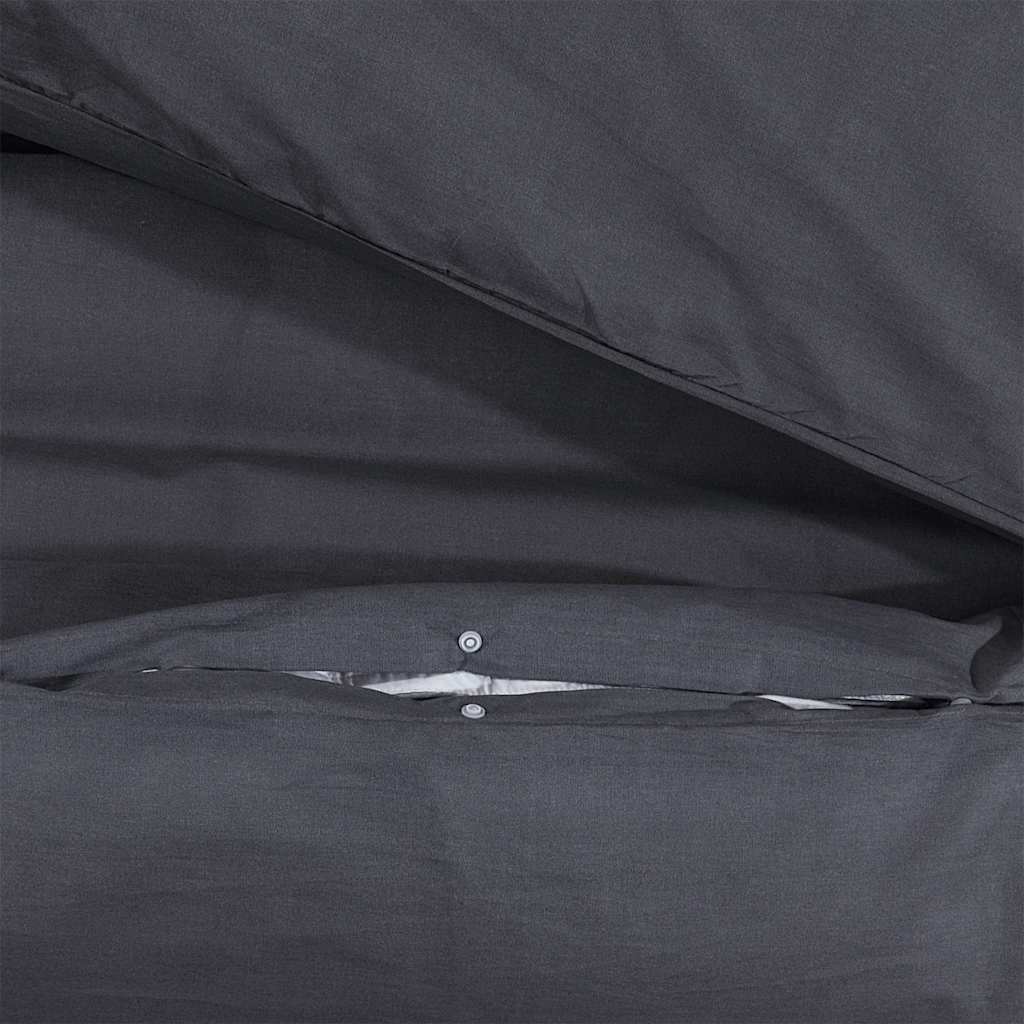 Duvet Cover Set Black 225x220 cm Cotton