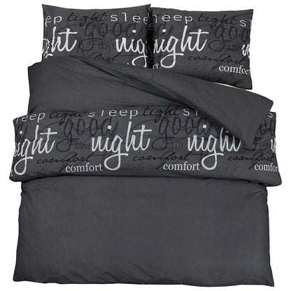 Duvet Cover Set Black 260x220 cm Cotton