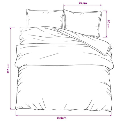 Duvet Cover Set Black 260x220 cm Cotton