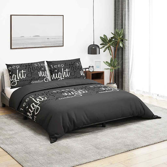 Duvet Cover Set Black and White 260x220 cm Cotton