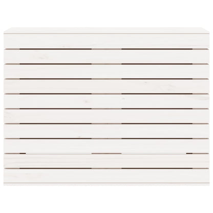 Laundry Basket White 88.5x44x66 cm Solid Wood Pine