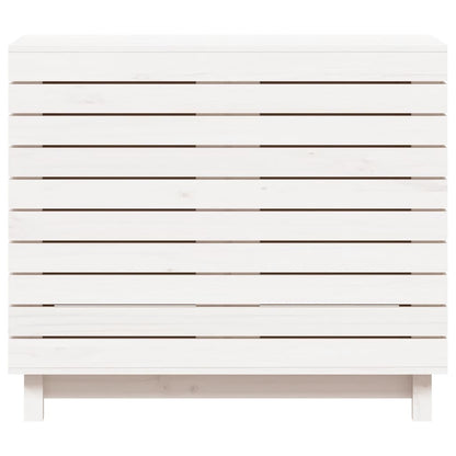 Laundry Basket White 88.5x44x76 cm Solid Wood Pine