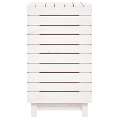Laundry Basket White 88.5x44x76 cm Solid Wood Pine