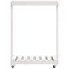 Log Holder with Wheels White 76.5x40x108 cm Solid Wood Pine