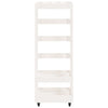 Log Holder with Wheels White 40x49x110 cm Solid Wood Pine
