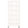 Log Holder with Wheels White 40x49x110 cm Solid Wood Pine