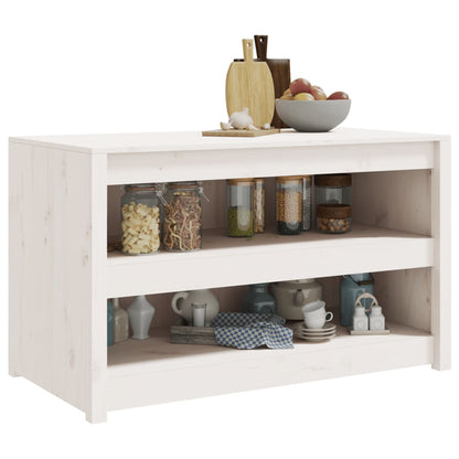 Outdoor Kitchen Cabinet MEPPEL White 106x55x64 cm Solid Wood Pine