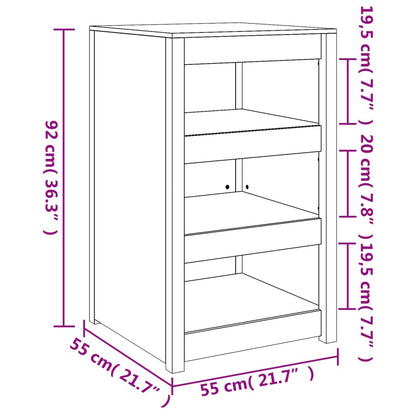 Outdoor Kitchen Cabinet MEPPEL 55x55x92 cm Solid Wood Douglas