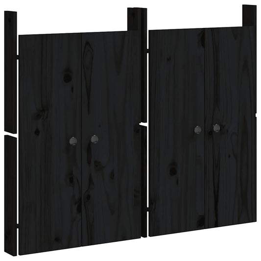 Outdoor Kitchen Doors MEPPEL 2 pcs Black 50x9x82 cm Solid Wood Pine