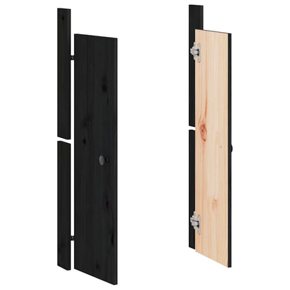 Outdoor Kitchen Doors MEPPEL 2 pcs Black 50x9x82 cm Solid Wood Pine