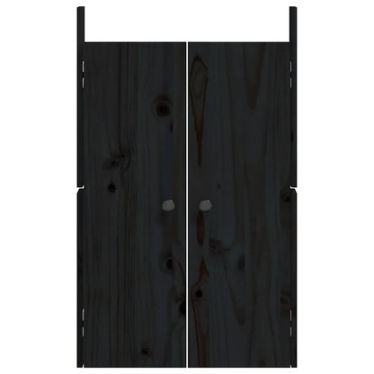 Outdoor Kitchen Doors MEPPEL 2 pcs Black 50x9x82 cm Solid Wood Pine