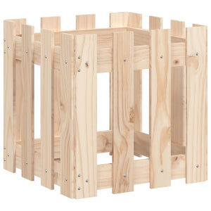 Garden Planter with Fence Design 40x40x40 cm Solid Wood Pine