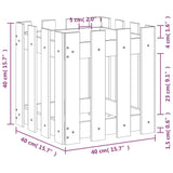 Garden Planter with Fence Design Black 40x40x40 cm Solid Wood Pine