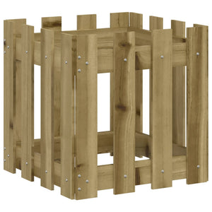 Garden Planter with Fence Design 40x40x40 cm Impregnated Wood Pine