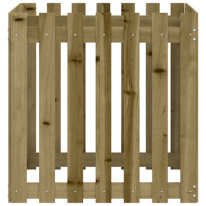 Garden Planter with Fence Design 70x70x70 cm Impregnated Wood Pine