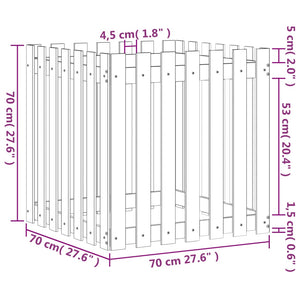 Garden Planter with Fence Design 70x70x70 cm Impregnated Wood Pine