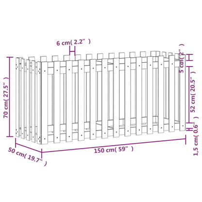 Garden Raised Bed with Fence Design 150x50x70 cm Impregnated Wood Pine