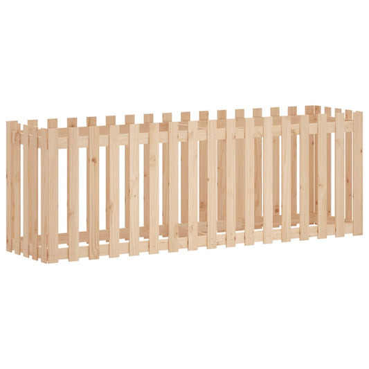 Garden Raised Bed with Fence Design 200x50x70 cm Solid Wood Pine