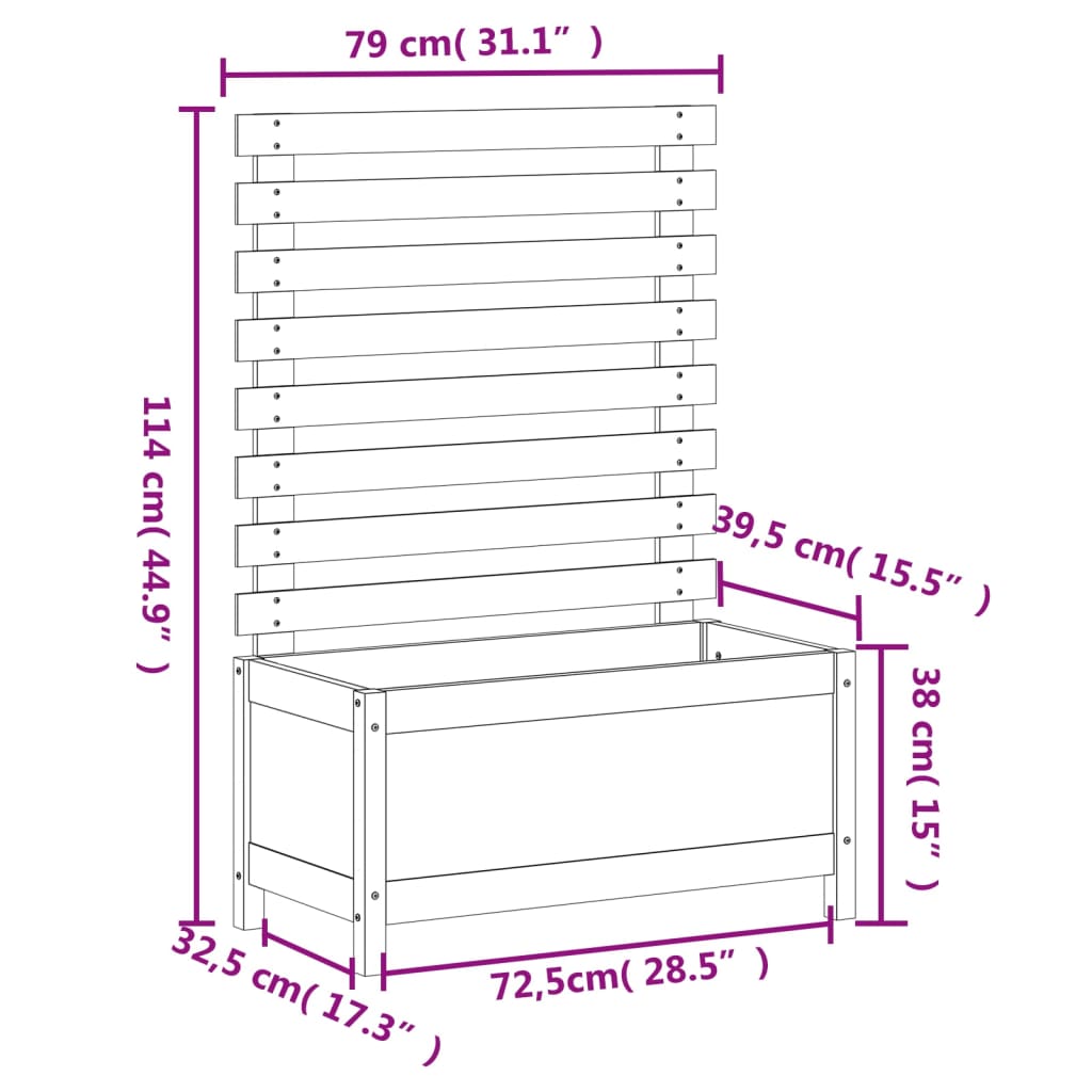 Garden Planter with Rack 79x39.5x114 cm Solid Wood Douglas