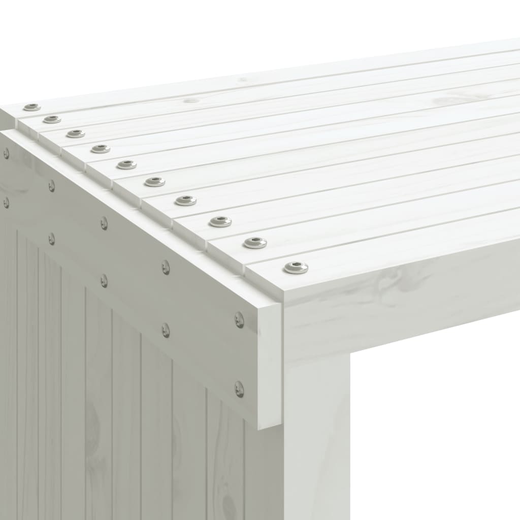 Garden Bench | White | Solid pine wood | Large | Extendable