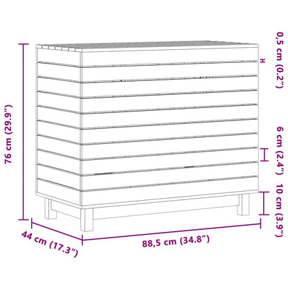 Laundry Basket 88.5x44x76 cm Solid Wood Pine