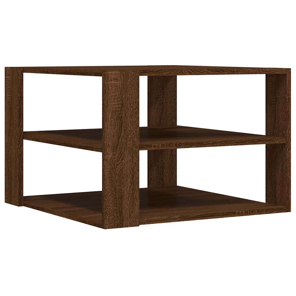 Coffee Table Brown Oak 58x58x40 cm Engineered Wood