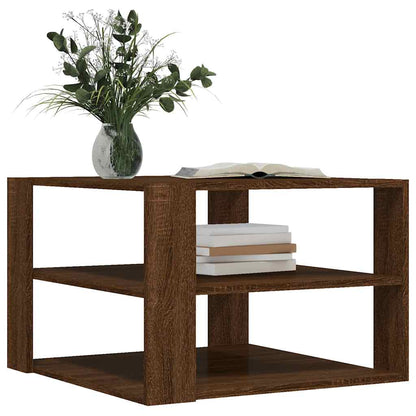 Coffee Table Brown Oak 58x58x40 cm Engineered Wood