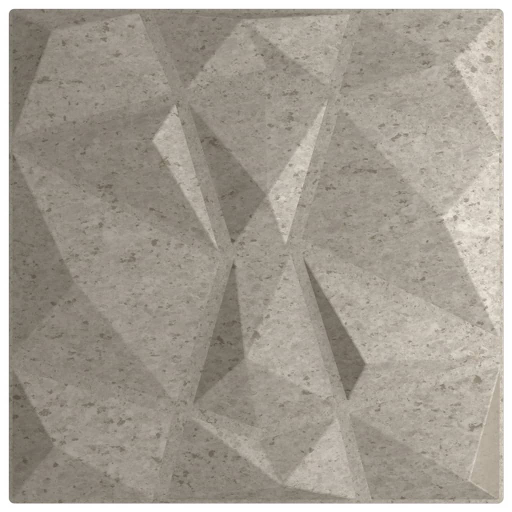 Wall Panels 24 pcs Concrete Grey 50x50 cm XPS 6 m² Diamond