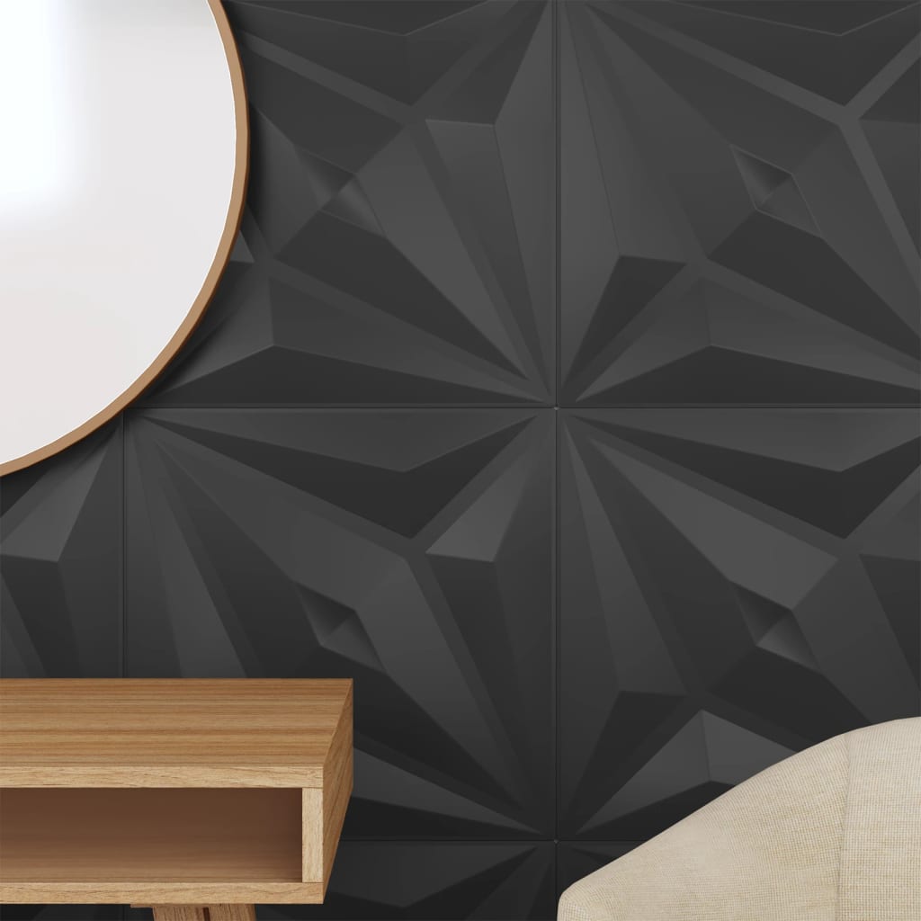 Wall Panels 24 pcs Black 50x50 cm XPS 6 m² Star