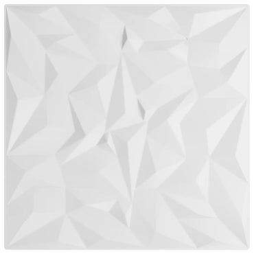 Wall Panels 12 pcs White 50x50 cm XPS 3 m² Amethyst