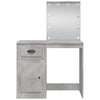 Dressing Table with LED Lights Concrete Grey 90x42x132.5 cm
