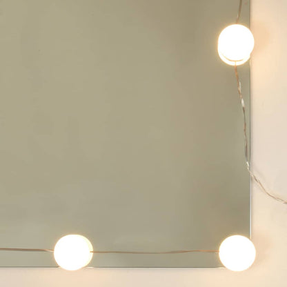 Dressing Table with LED Lights Concrete Grey 90x42x132.5 cm