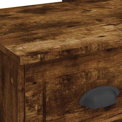 Dressing Table with LED Lights Smoked Oak 90x42x132.5 cm