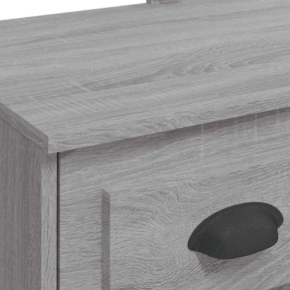 Dressing Table with LED Lights Grey Sonoma 90x42x132.5 cm
