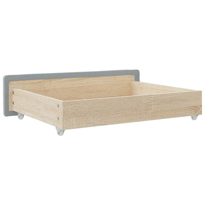 Bed Storage Drawers 2 pcs Light Grey Engineered Wood and Fabric