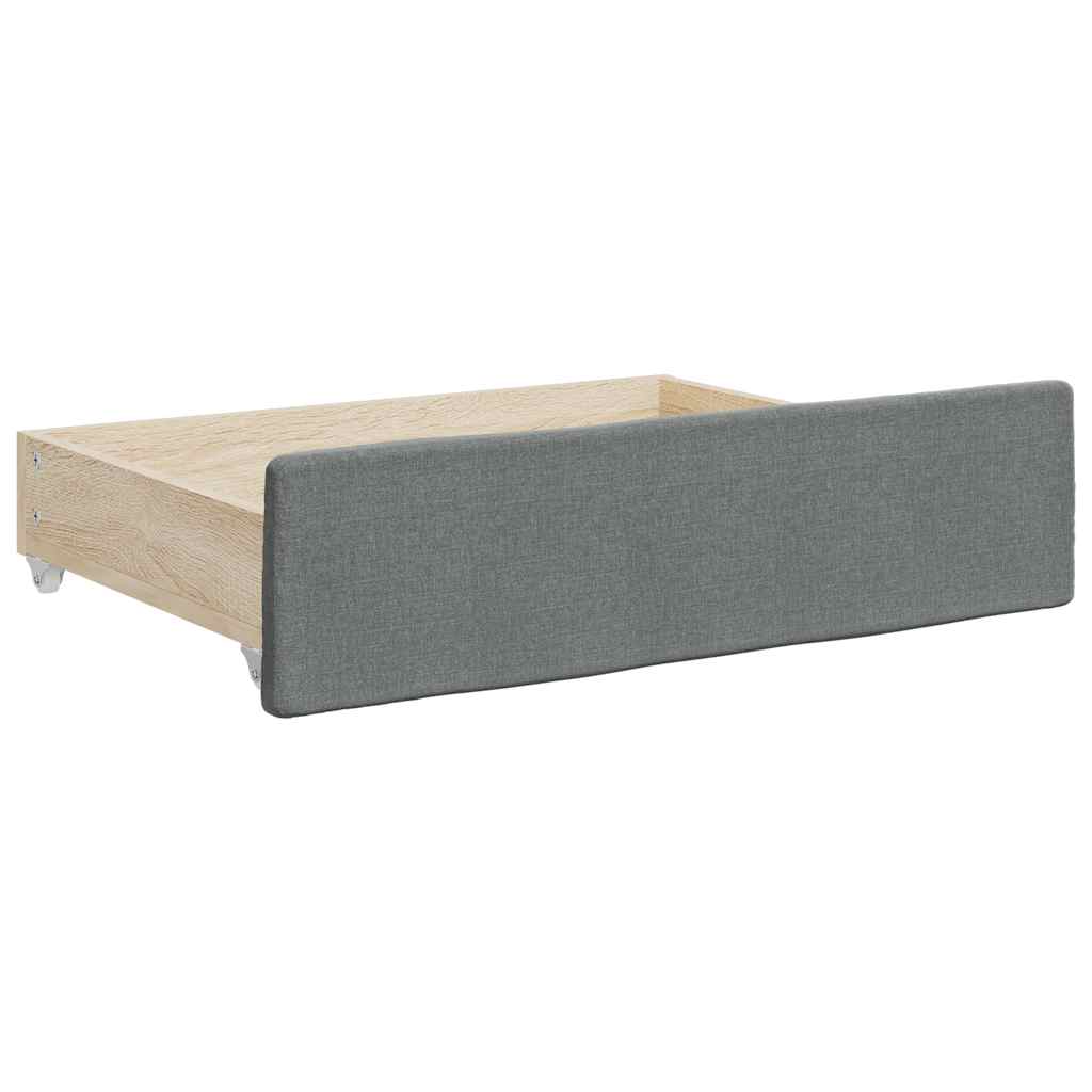 Bed Storage Drawers 2 pcs Dark Grey Engineered Wood and Fabric