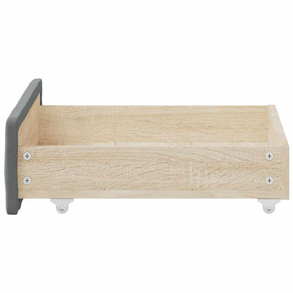 Bed Storage Drawers 2 pcs Dark Grey Engineered Wood and Fabric