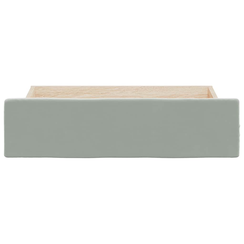 Bed Storage Drawers 2 pcs Light Grey Engineered Wood and Velvet