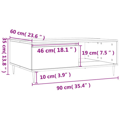 Coffee Table White 90x60x35 cm Engineered Wood
