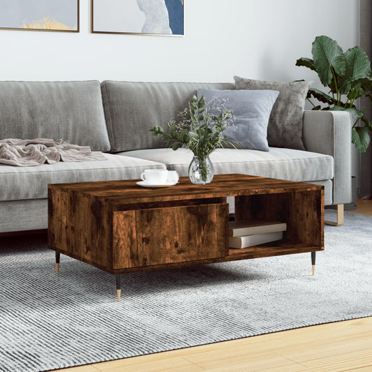 Coffee Table Smoked Oak 90x60x35 cm Engineered Wood