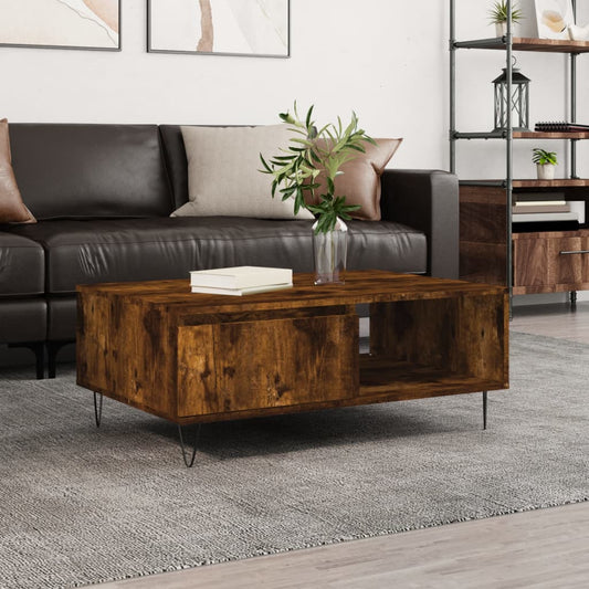 Coffee Table Smoked Oak 90x60x35 cm Engineered Wood