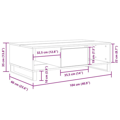 Coffee Table Concrete Grey 104x60x35 cm Engineered Wood