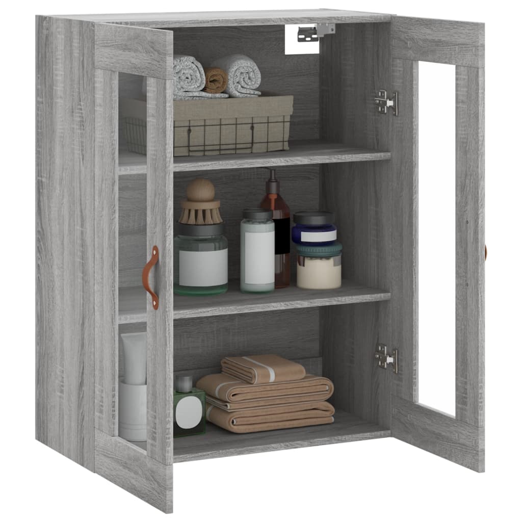 Wall Mounted Cabinet Grey Sonoma 69.5x34x90 cm