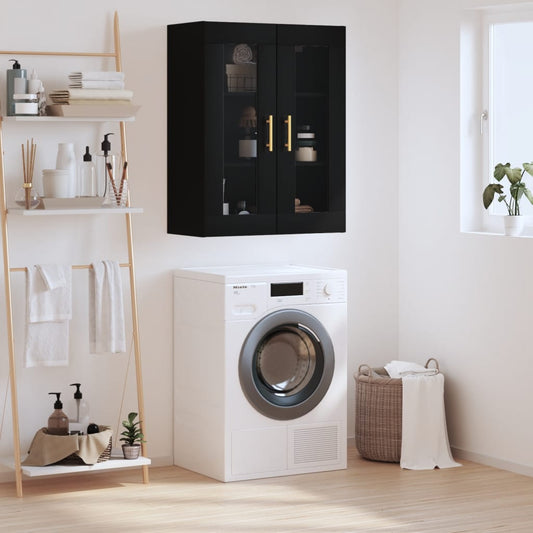 Wall Mounted Cabinet Black 69.5x34x90 cm