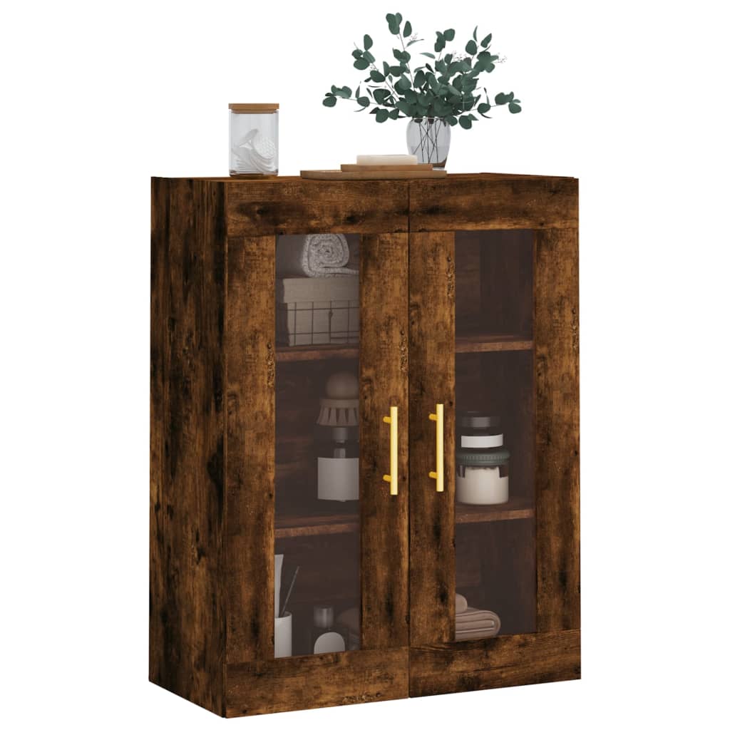 Wall Mounted Cabinet Smoked Oak 69.5x34x90 cm